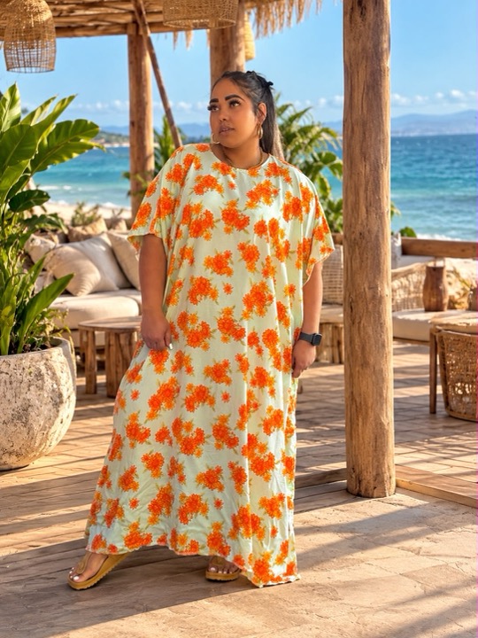 Show the Orange Blossom Kaftan in Orange Blossom