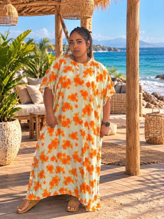 Show the Orange Blossom Kaftan in Orange Blossom