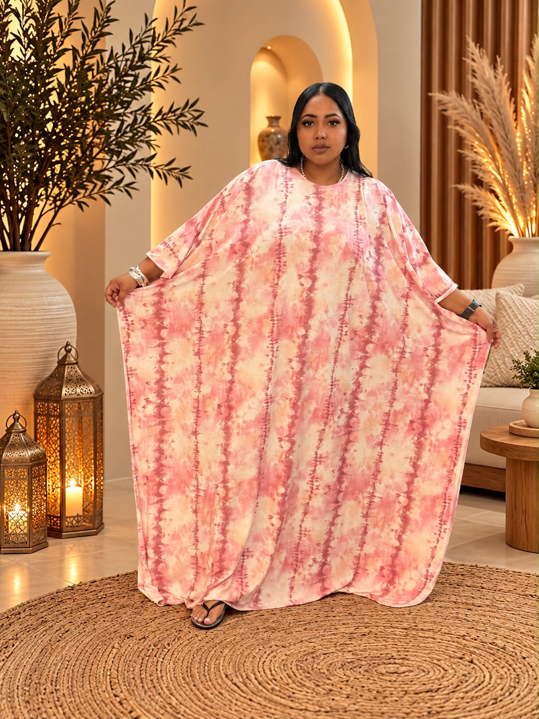 Kaftan in Pink Tie-Dye, modest clothing by RCL by Rieffs, Cape Town