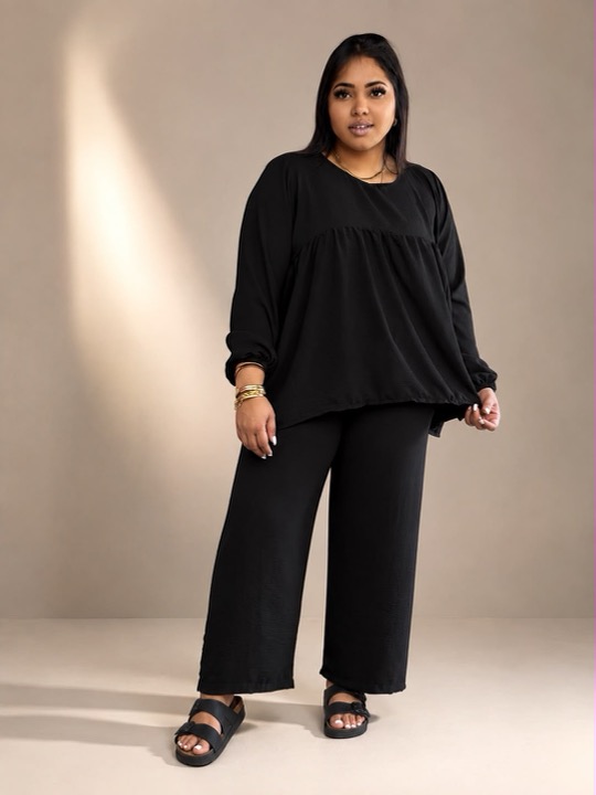 Smock Top & Pants Set in Black, modest clothing by RCL by Rieffs, Cape Town