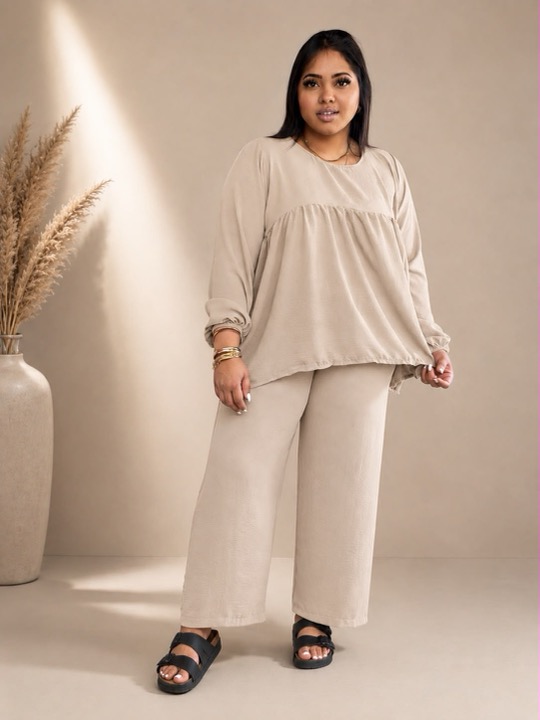 Smock Top & Pants Set in Stone, modest clothing by RCL by Rieffs, Cape Town