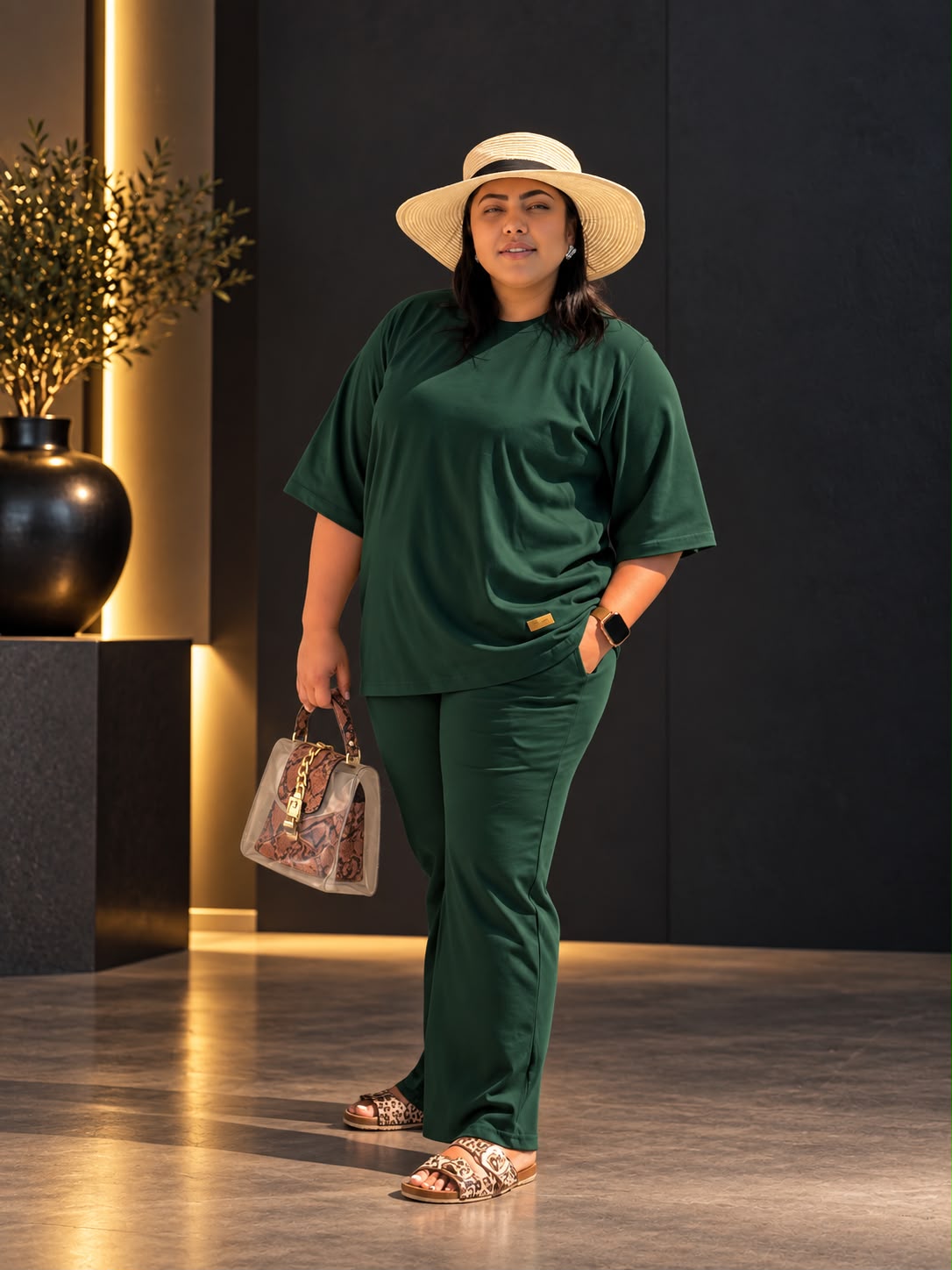 Tee & Pants Set in Bottle Green, modest clothing by RCL by Rieffs, Cape Town